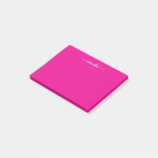 Schattigee Hot Pink Custom Name Post-it® Notes (Schuin)