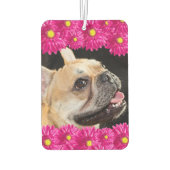 Schattigee Hot Pink Daisy Custom Foto Auto Luchtverfrisser (Achterkant)