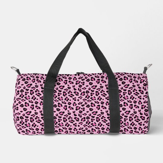 Schattigee Hot Pink en Black Leopard Print Plunjezak (Voorkant)