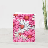 Schattigee Hot Pink Flowers proost op 21 Happy Bir Kaart (Achterkant)