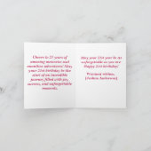 Schattigee Hot Pink Flowers proost op 21 Happy Bir Kaart (Binnen)