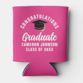 Schattigee Hot Pink Graduation Party Gepersonalise Blikjeskoeler (Voorkant)