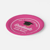 Schattigee Hot Pink Graduation Party Gepersonalise Papieren Bordje (Gekanteld)