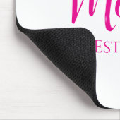 Schattigee Hot Pink Script Nieuwe Mom Moederdag Muismat (Hoek)