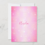 Schattigee Hot Pink Twinkle Stars Meisje Verjaarda Kaart (Achterkant)