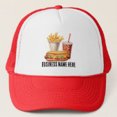 Schattigee hotdog Bedrijfsnaam toevoegen Trucker Pet (Voorkant)