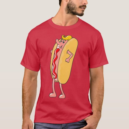 Schattigee hotdog in bun grappige grappen sarcasti t-shirt (Voorkant)