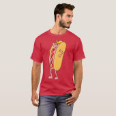 Schattigee hotdog in bun grappige grappen sarcasti t-shirt (Voorkant volledig)