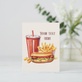 Schattigee hotdog tekst toevoegen briefkaart (Staand voorkant)