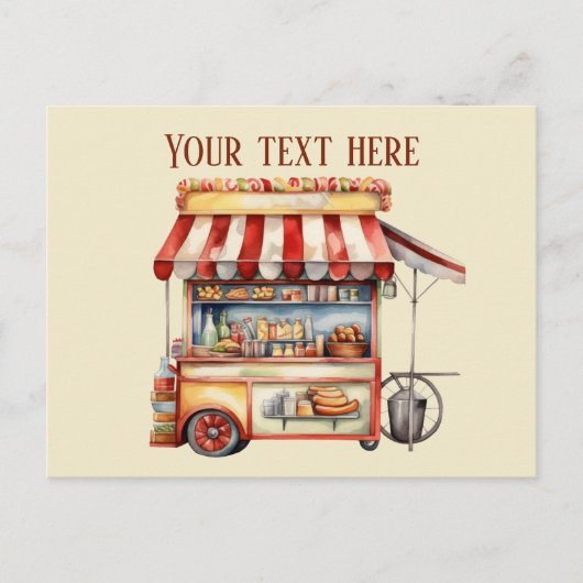Schattigee hotdogleveranciers voegen bericht toe briefkaart (Voorkant)