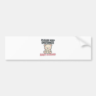 Schattigee ‘Houd afstand – Baby aan boord’ auto Bumpersticker
