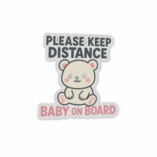 Schattigee ‘Houd afstand – Baby aan boord’ auto Sticker (Voorkant)
