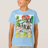 Schattigee Houston zwart-wit pitbull Puppies T-shirt (Voorkant)