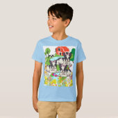 Schattigee Houston zwart-wit pitbull Puppies T-shirt (Voorkant volledig)