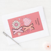 Schattigee Hugs&Kisses XOXO Roze Liefde in Valenti Rechthoekige Sticker (Envelop)