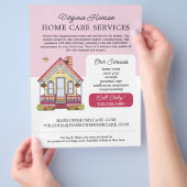 Schattigee Huis Caregiver Caretaker Services Pink Flyer (Hand)