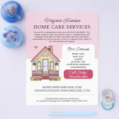 Schattigee Huis Caregiver Caretaker Services Pink Flyer (Enkel)