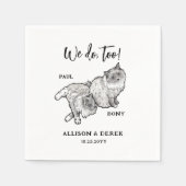 Schattigee huisdier gepersonaliseerde kattenbruilo servet (Voorkant)