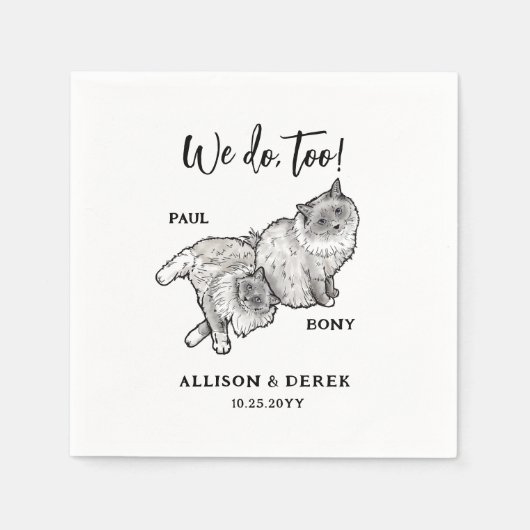 Schattigee huisdier gepersonaliseerde kattenbruilo servet (Voorkant)