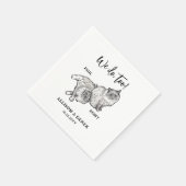 Schattigee huisdier gepersonaliseerde kattenbruilo servet (Hoek)