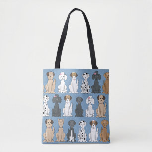 Schattigee huisdier hond grillige moderne eenvoudi tote bag