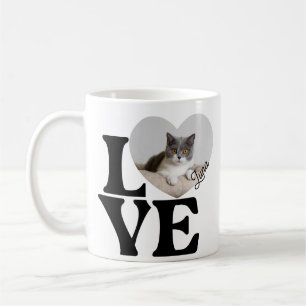 Schattigee Huisdier Kat Foto Hart Liefde Custom Na Koffiemok