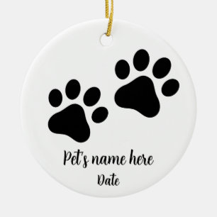 Schattigee Huisdier Kat / Hondenpootafdrukken Keramisch Ornament