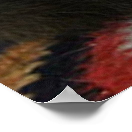 Schattigee Huisdier Kat op Kleurrijke Tapijt Geel  Poster (Hoek)