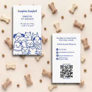 Schattigee Huisdier Sitter Minimale Illustratie QR Visitekaartje