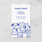 Schattigee Huisdier Sitter Minimale Illustratie QR Visitekaartje (Voorkant)