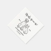 Schattigee huisdier tekening gepersonaliseerde 2 h servet (Hoek)