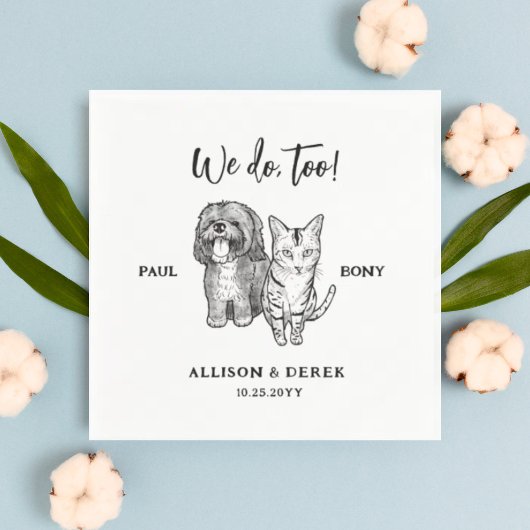 Schattigee huisdier tekening gepersonaliseerde hon servet