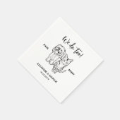 Schattigee huisdier tekening gepersonaliseerde hon servet (Hoek)