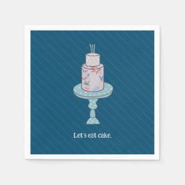 Schattigee huisdieren eten taart servet