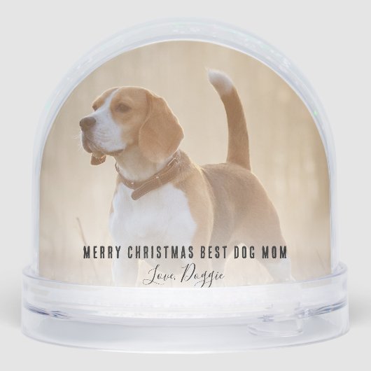 Schattigee Huisdieren Foto's Vrolijk Kerstfeest Sneeuwbol (Achterkant)