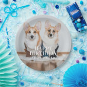 Schattigee huisdierenfoto Happy Birthday Party Papieren Bordje (Feest)