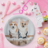 Schattigee huisdierenfoto Happy Birthday Party Papieren Bordje (Feest)