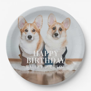Schattigee huisdierenfoto Happy Birthday Party Papieren Bordje