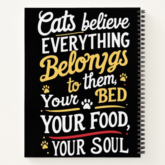 Schattigee huiskat notitieboek (Achterkant)