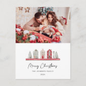 Schattigee huizen in de traditionele kerstkleuren  briefkaart (Voorkant)