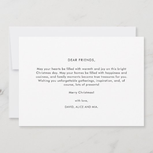 Schattigee huizen in traditionele kerstkleuren feestdagenkaart (Achterkant)