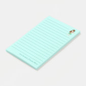 Schattigee Hula Dancer Meisje Custom Tropisch Blau Post-it® Notes (Schuin)