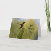 Schattigee Hummingbird Art Verjaardag Kaart (Voorkant)