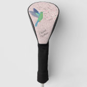 Schattigee Hummingbird Cherry Blossom Naam toevoeg Golfheadcover (Voorkant)