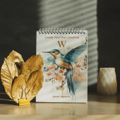 Schattigee Hummingbird Monogram aangepaste naam ge Notitieboek