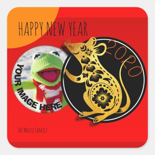 Schattigee Humoristische Rat Paper-cut 2020 S Stic Vierkante Sticker (Voorkant)