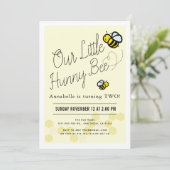 Schattigee Hunny Bee Yellow Kids Verjaardagsfeest Kaart (Staand voorkant)