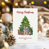 Schattigee Husky Dog Family Kerstmis Feestdagenkaart