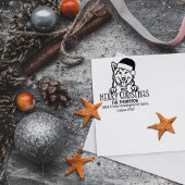 Schattigee Husky Dog Merry Christmas Retouradres Rubberstempel