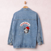 Schattigee Husky in Santa Claus Red Pet Denim Jacket (Hangar)